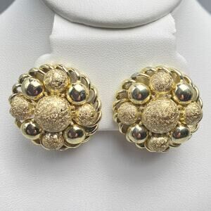 Vintage Coro Gold Cluster Clip Earrings